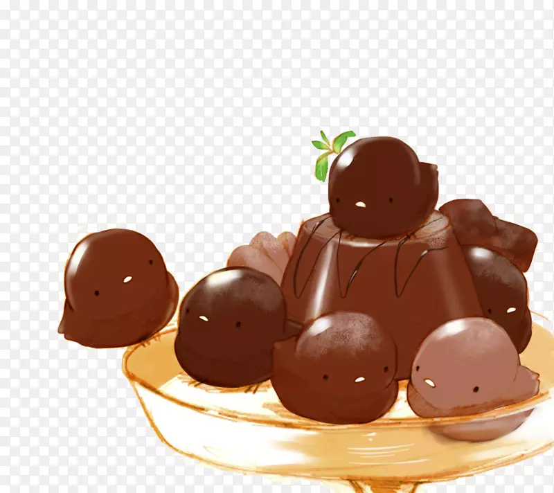 巧克力布丁，大米布丁，明胶，甜点，巧克力蛋糕，马萨拉，柴伊-巧克力布丁小鸡