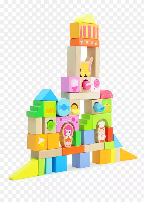 玩具块拼图游戏糖果屋主题拼图积木