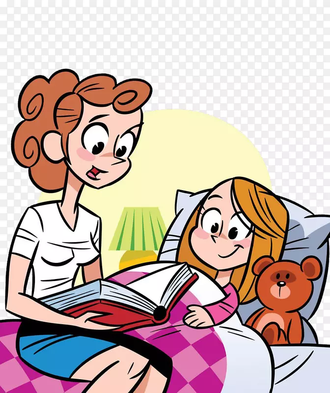 儿童免版税插画-母亲讲述孩子的故事