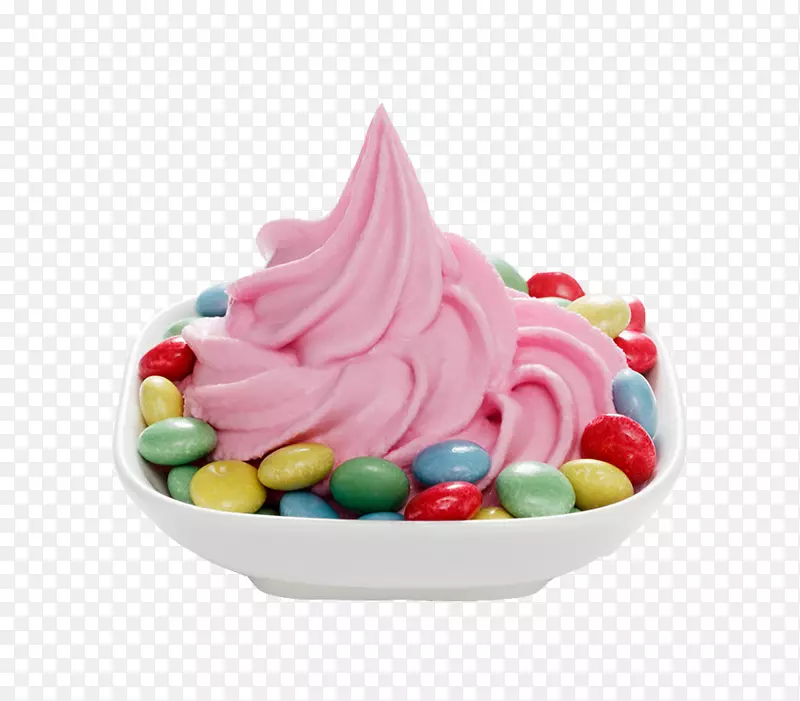 草莓冰淇淋圣代冷冻酸奶软糖冰淇淋彩虹糖冰淇淋