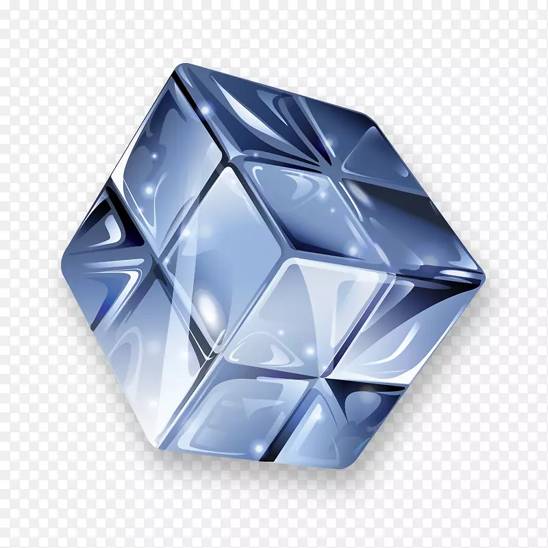 魔方下载-蓝色水晶立方体