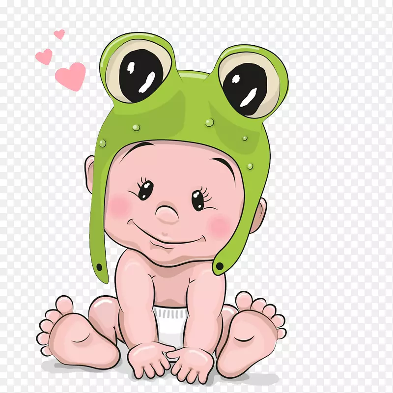 婴儿卡通插图-青蛙宝宝