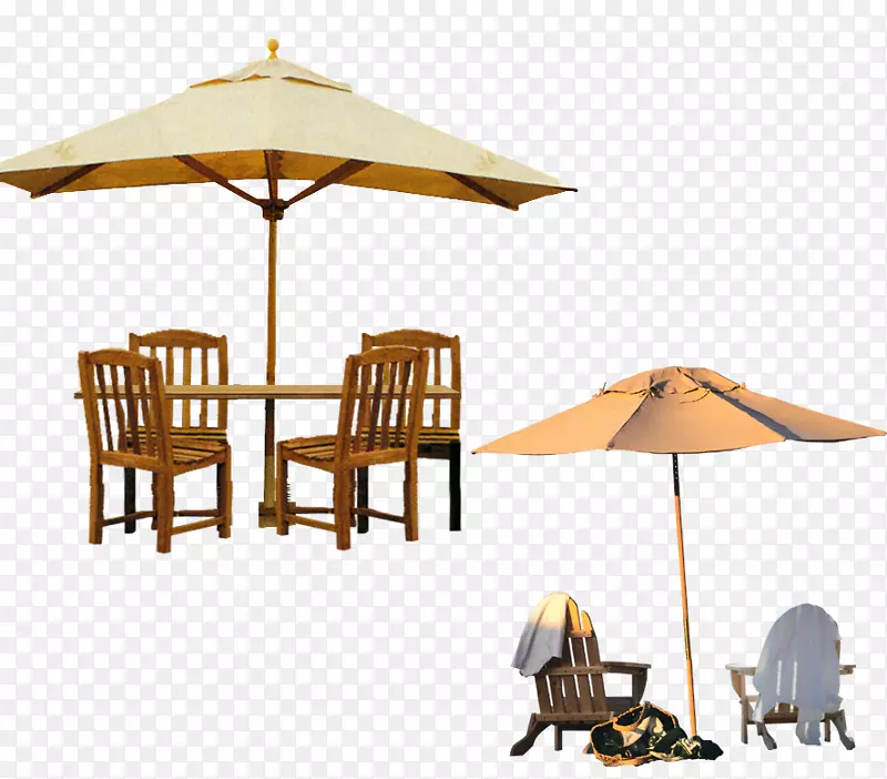 桌椅起居室-阳伞休息室