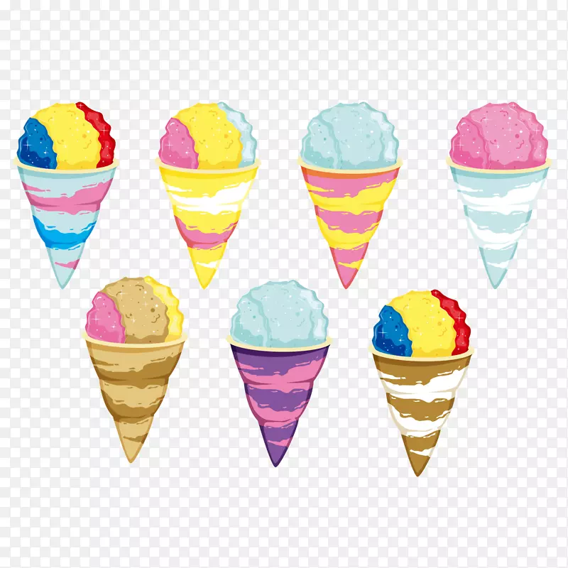 冰淇淋锥雪锥刮冰脆脆冰淇淋锥