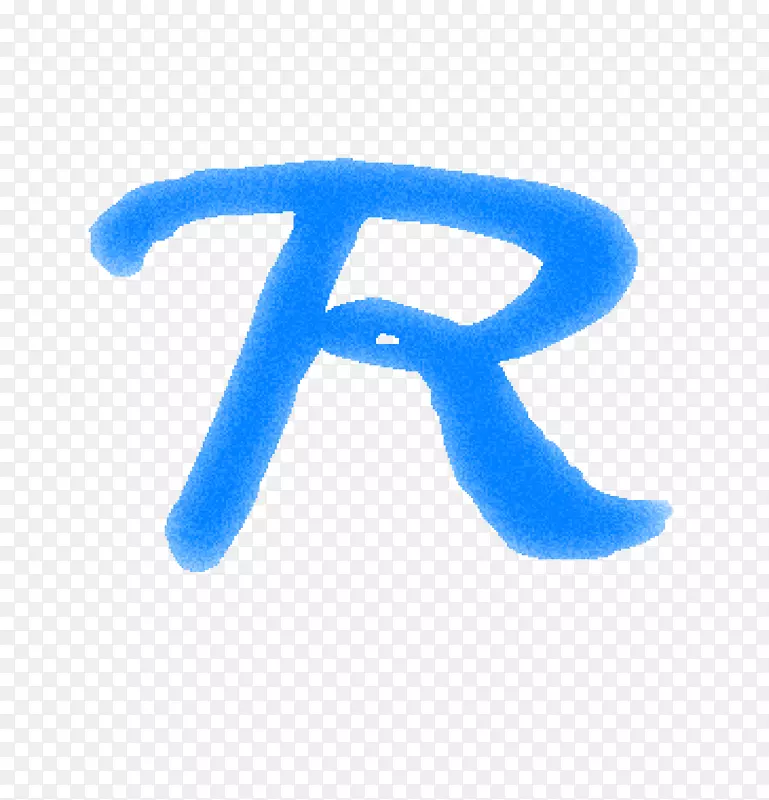 字母-蓝色手绘字母r