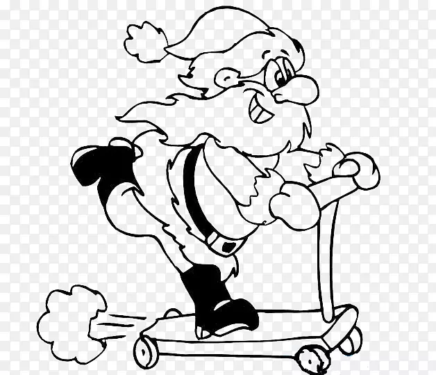圣诞老人圣诞驯鹿儿童手绘圣诞老人滑板车