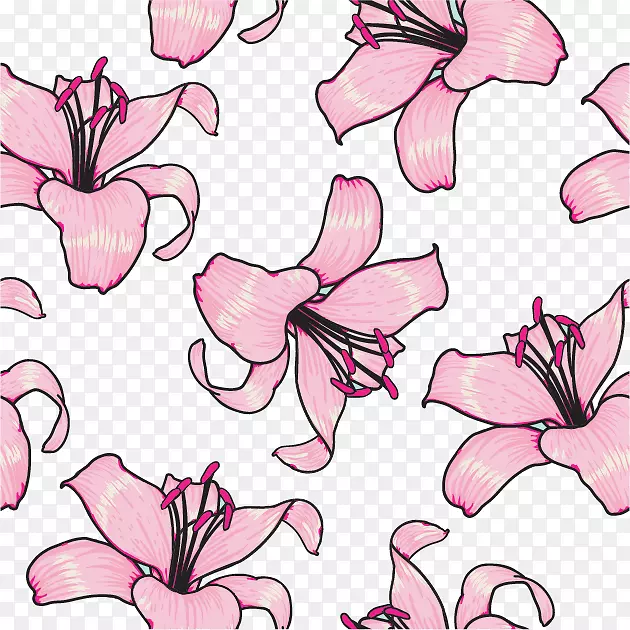 视觉艺术花卉设计剪贴画百合花背景遮阳