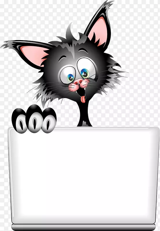 黑猫小猫卡通剪辑艺术女巫猫