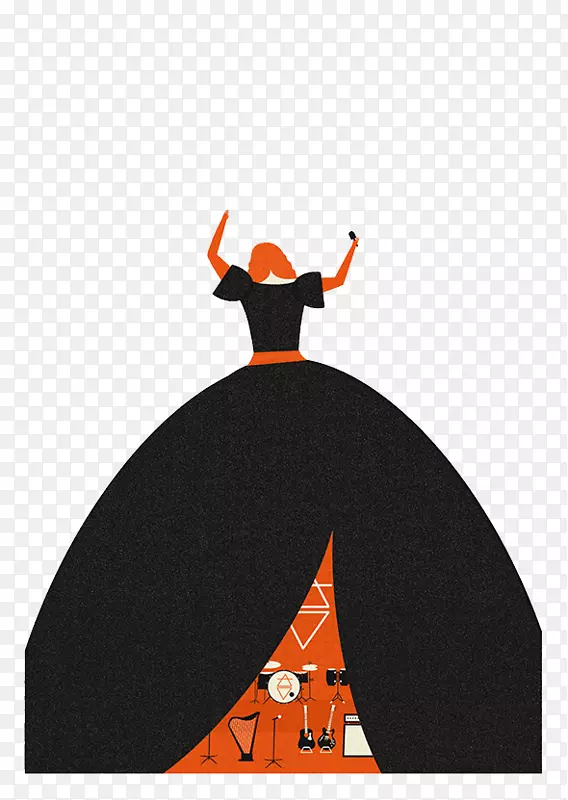 波兰海报平面设计插图-剪影皇后