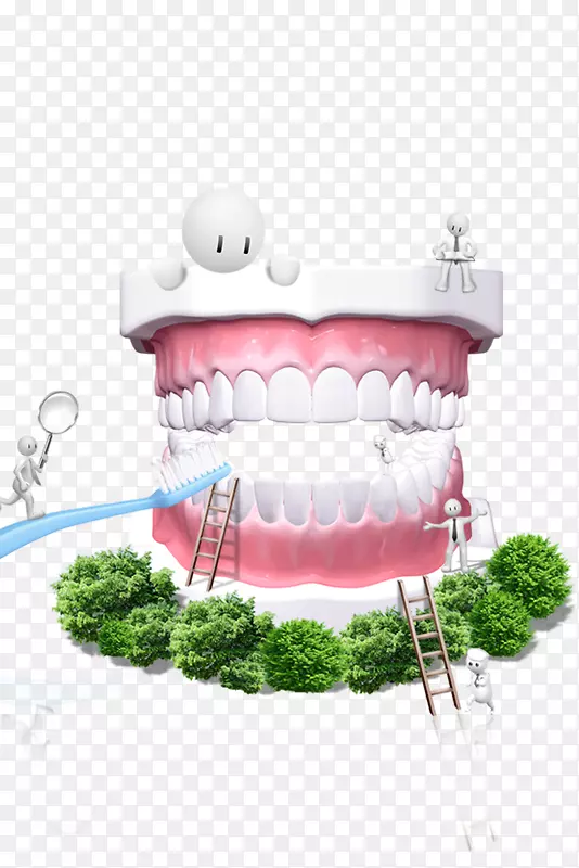 牙科牙龈，牙科公共卫生图标-爱牙海报，PSD分层材料