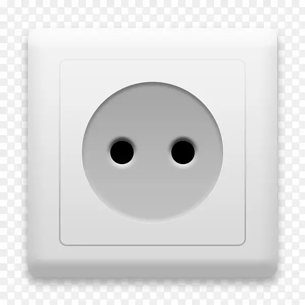 交流电源插头和插座微笑图标按钮插座