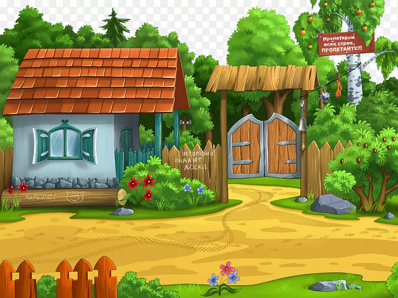 森林中的儿童壁纸小屋