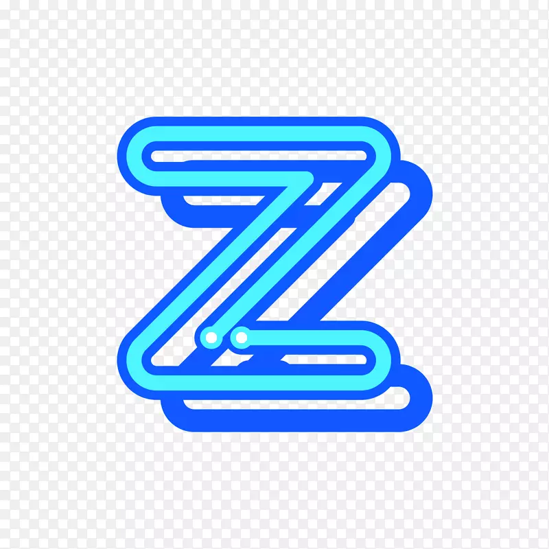 字母大小写z全大写-蓝色大写荧光字母z