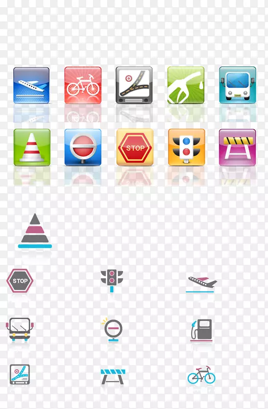 下载图标设计图标-自行车飞机交通灯停止信号
