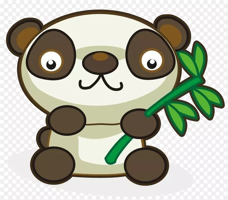 大熊猫竹子可爱卡通-竹熊猫