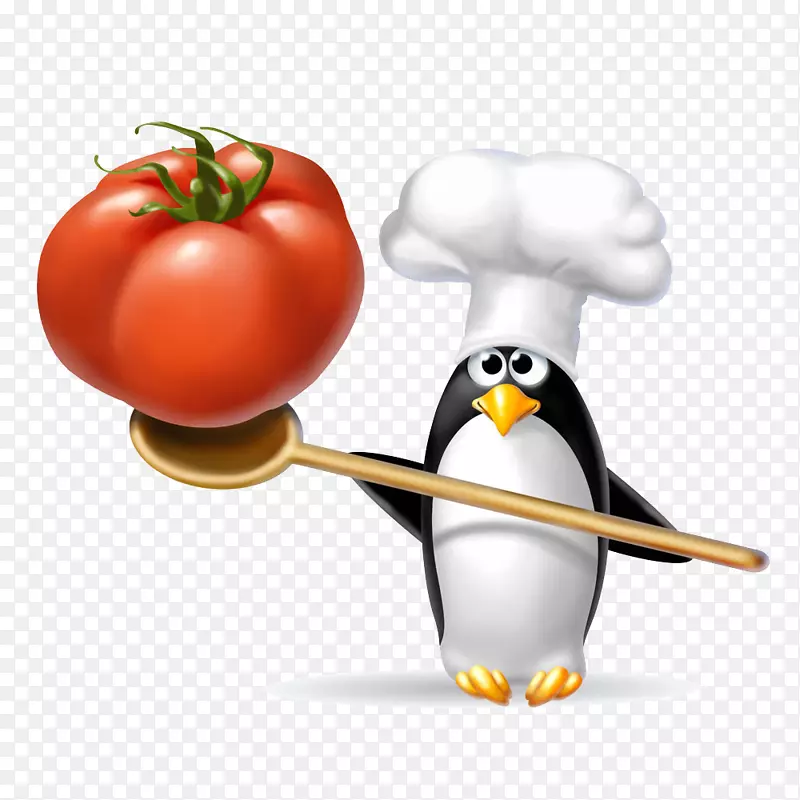 企鹅厨师动画-带企鹅和西红柿