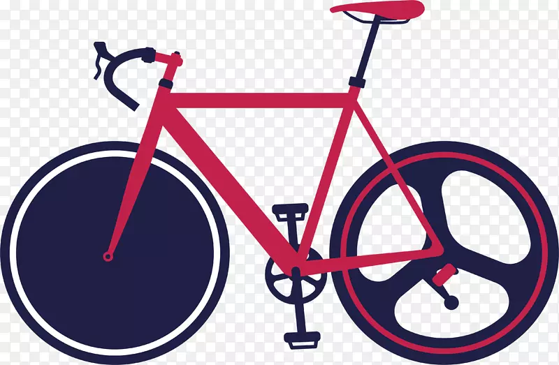 自行车踏板自行车道路自行车车轮-红色自行车