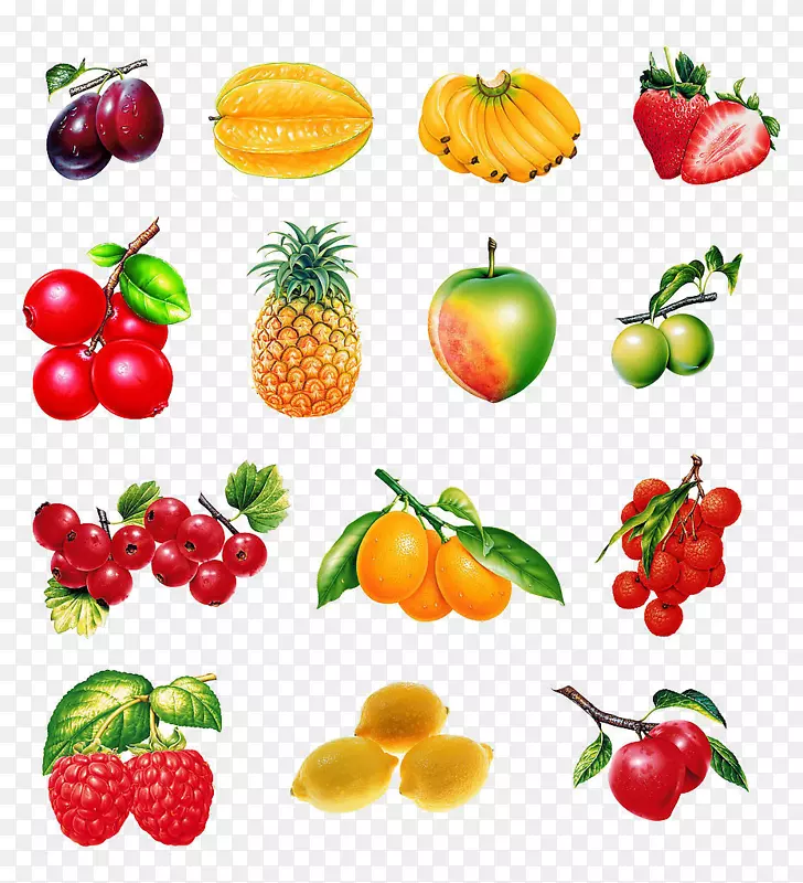 草莓食品轮廓画.食物轮廓三维图像