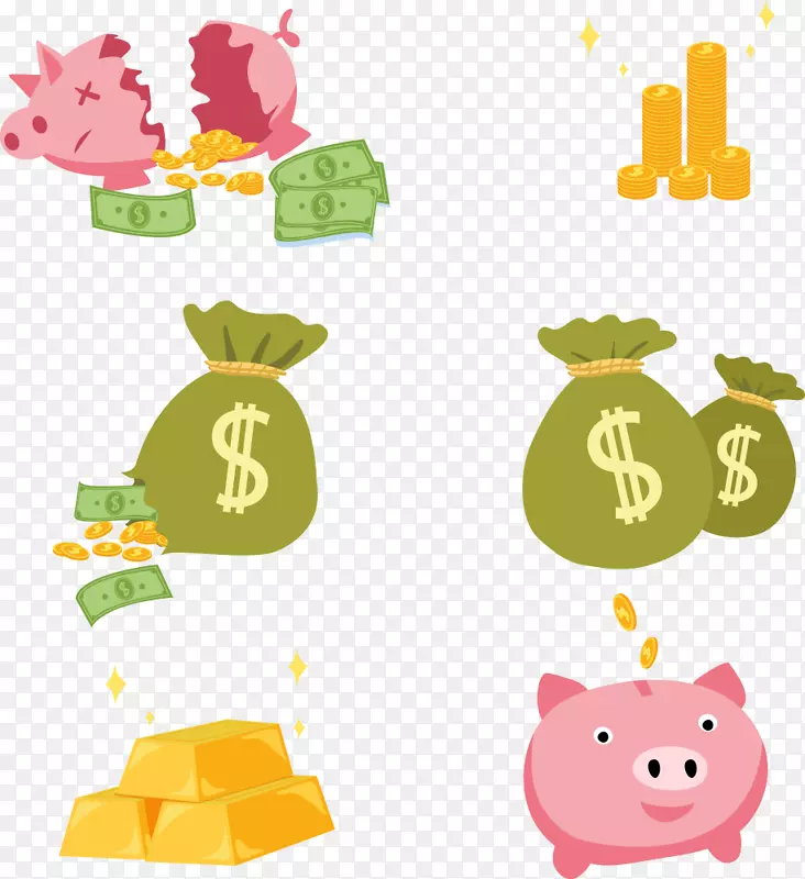 钱袋储蓄金币-载体猪钱包和省钱