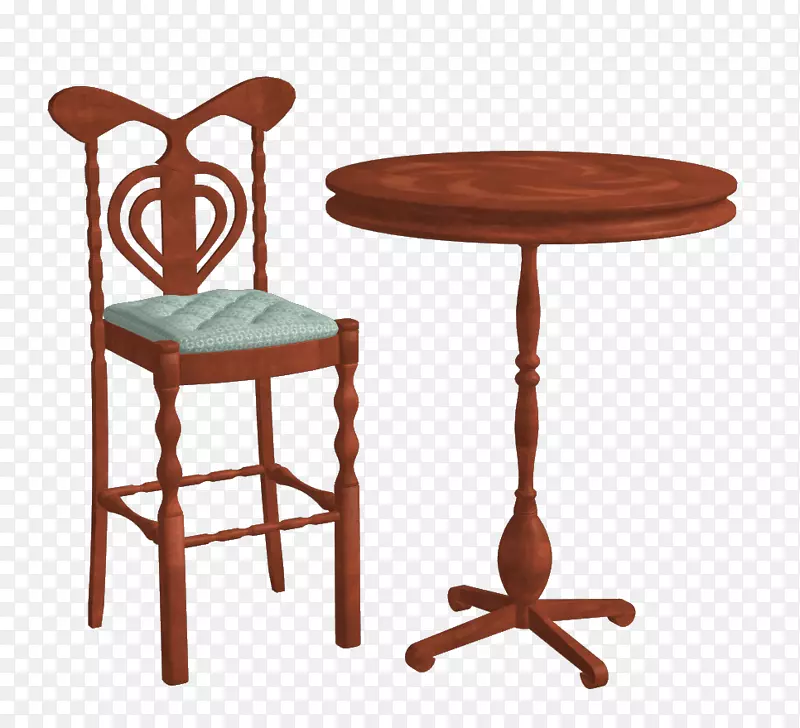 桌椅吧凳子棕色实木餐椅