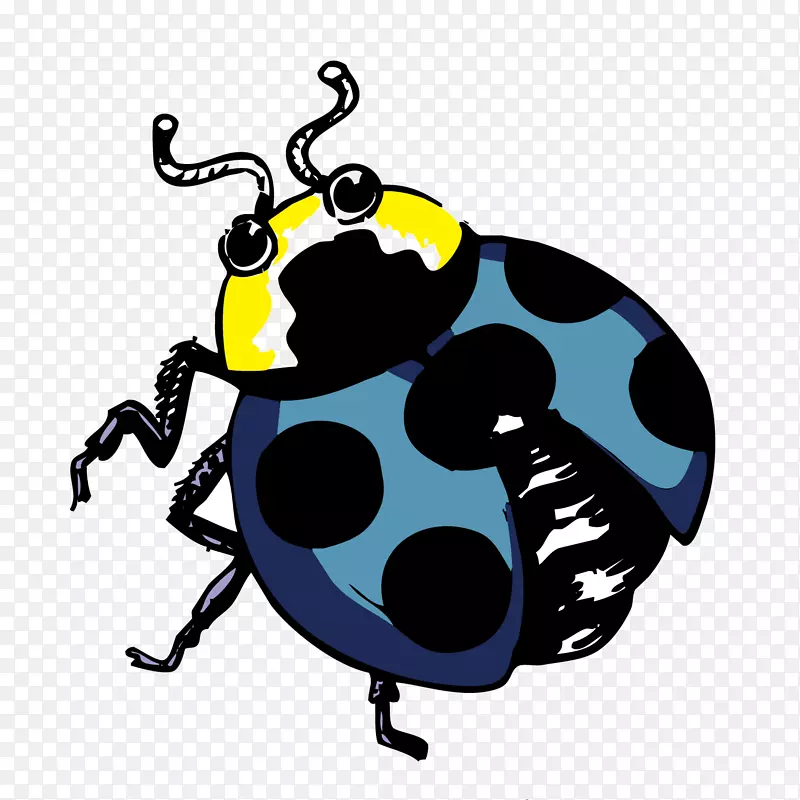 卡通昆虫瓢虫插图.卡通彩绘甲虫