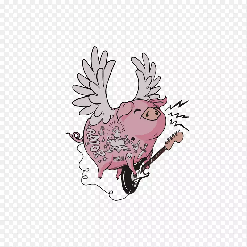 家猪视觉艺术插图-可爱猪