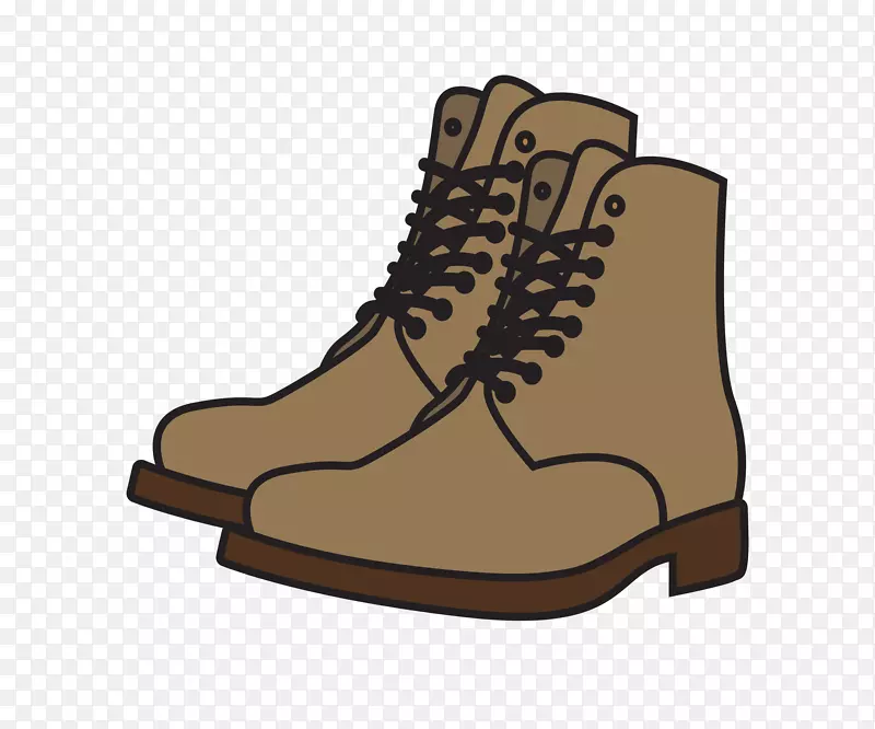 靴子动画绘图鞋-男式暖棕色靴子