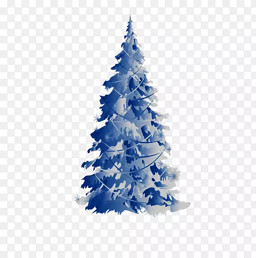 圣诞树云杉圣诞装饰品-蓝色卡通圣诞树材料