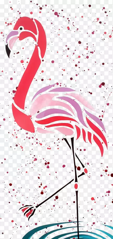 Flamingo douchegordijn水彩画窗帘水彩画天鹅