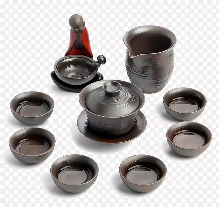 茶壶图标-全包茶功夫茶，陶瓷茶具，乳阁，茶具，茶杯，茶壶，礼品盒。
