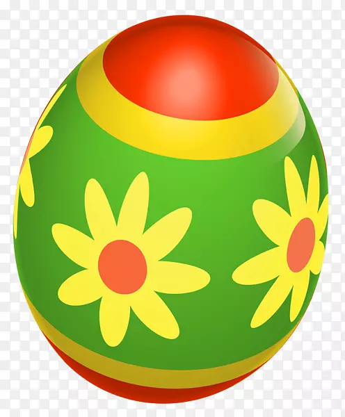 复活节兔子红色彩蛋剪贴画-印度花彩蛋