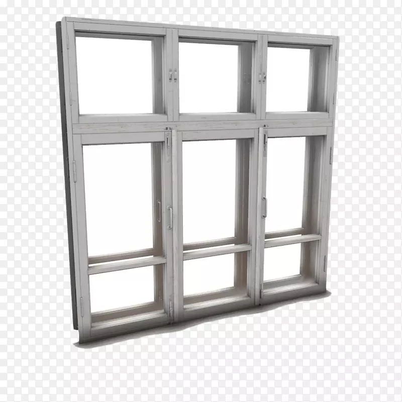 窗口三维建模三维计算机图形低聚白窗口格子窗口