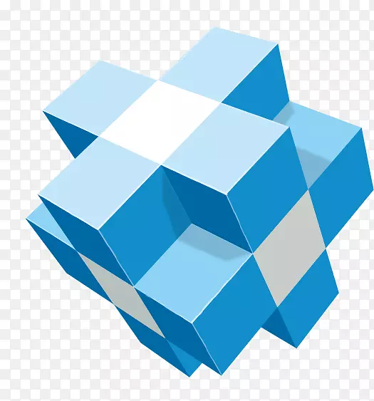 销售点自动化信息技术.蓝色立方体