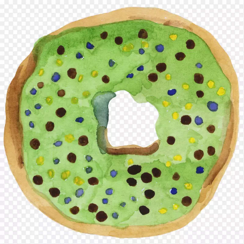 甜甜圈玉米饼甜点-西方绿色蛋糕甜点甜甜圈