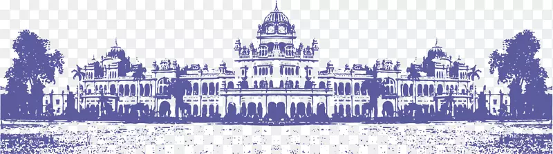 建筑纪念碑-剪贴画-紫色城堡