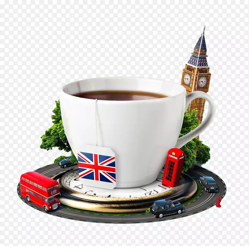 伦敦绿茶三明治丰盛早餐-创意旅游咖啡