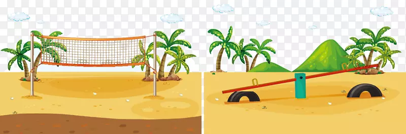 卡通版税-免费剪贴画-沙滩排球