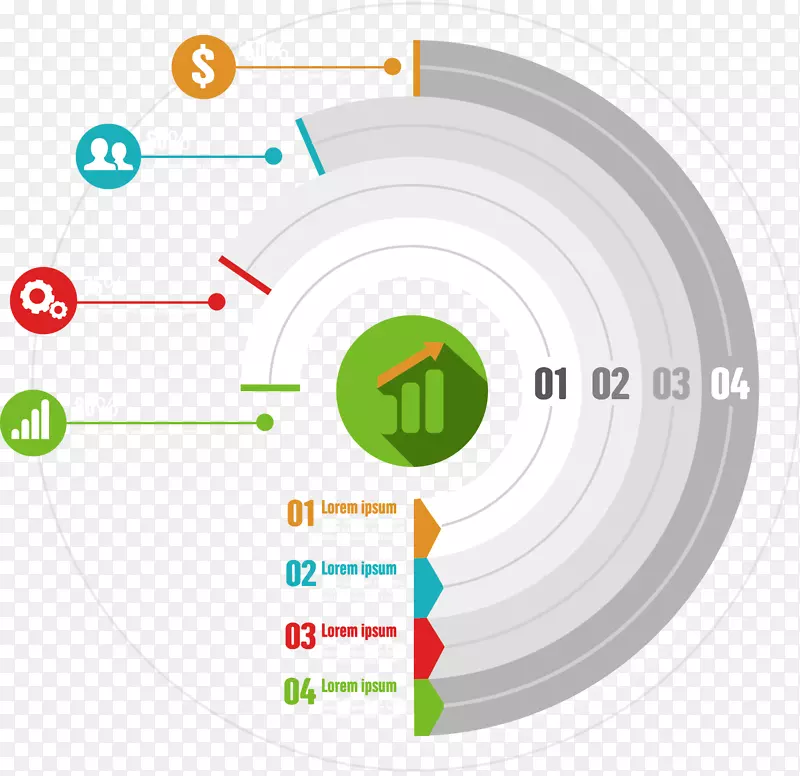 信息图形图标-循环营销材料
