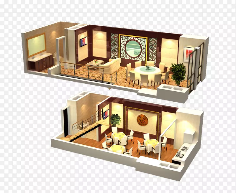 室内设计服务三维计算机图形.阁楼公寓