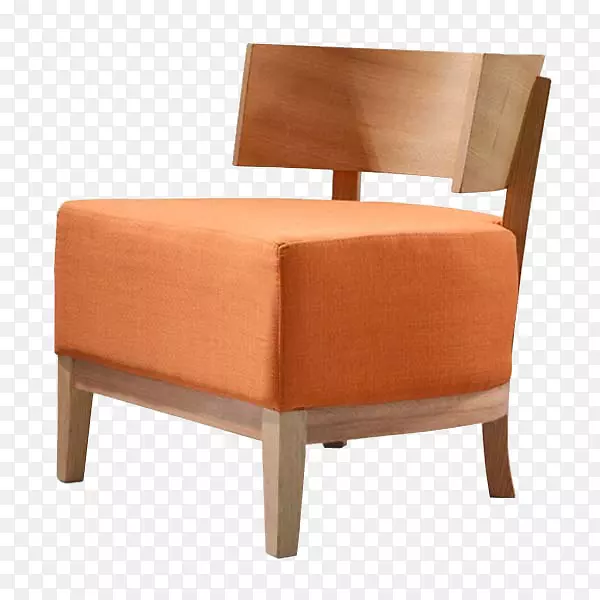 俱乐部椅，桌子，家具，沙发-橙色扶手椅下夹