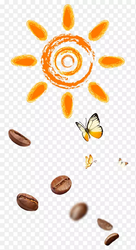 太阳剪贴画-太阳蝴蝶咖啡豆