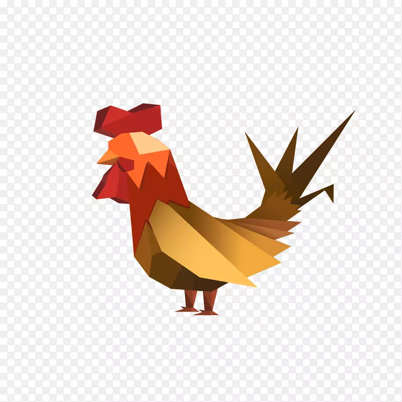 农民插画-公鸡