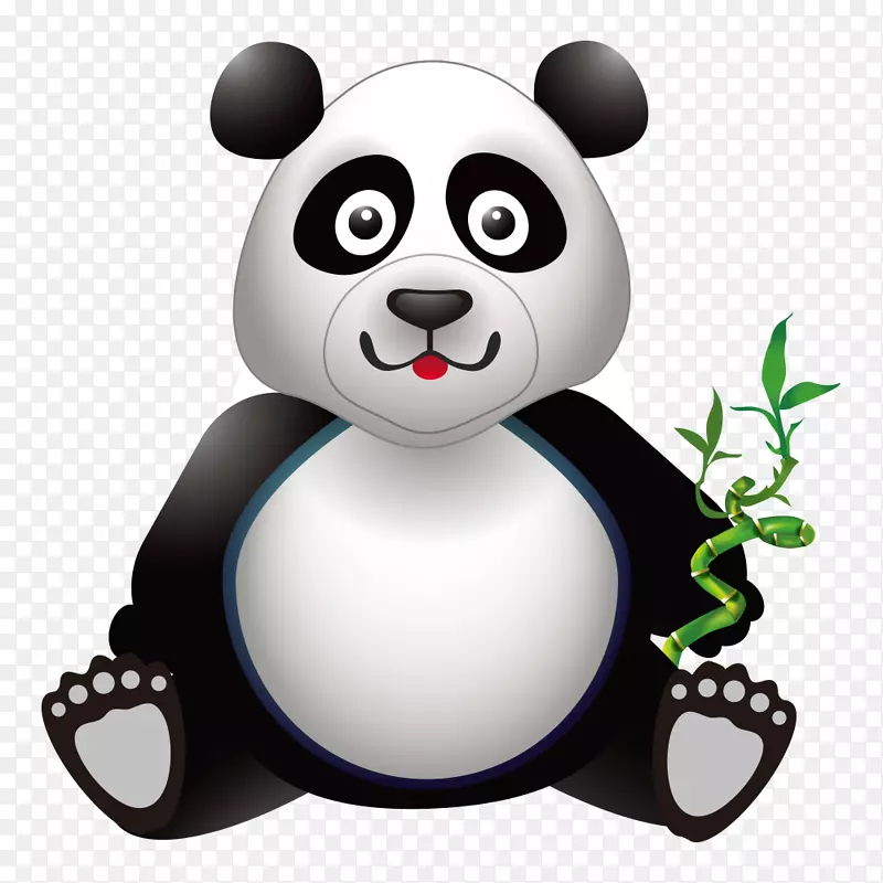 大熊猫熊竹子插图-以竹子卡通熊猫为例