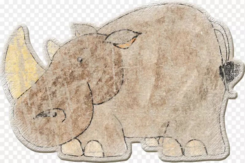 非洲象载体-孟留犀牛