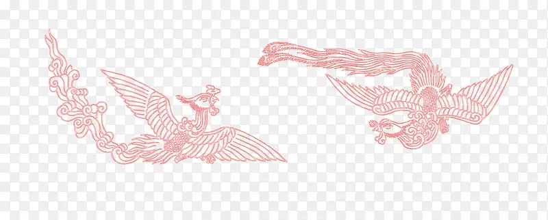 纸粉花瓣图案-红凤凰