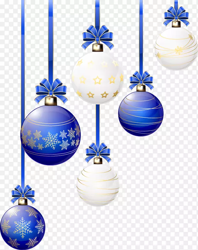 圣诞装饰品-蓝色和白色陶器-美丽的蓝铃