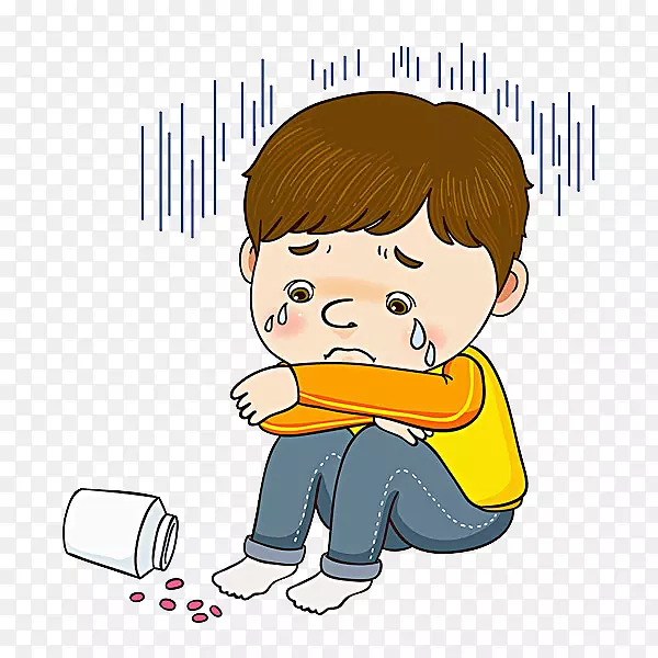 哭泣的男孩卡通摄影录像-一个哭泣的男孩