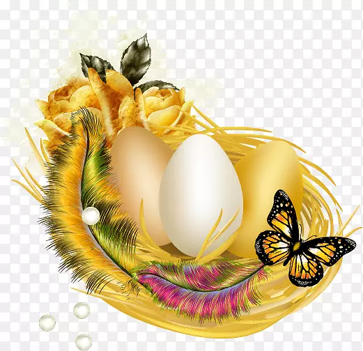 复活节彩蛋夹艺术-金巢