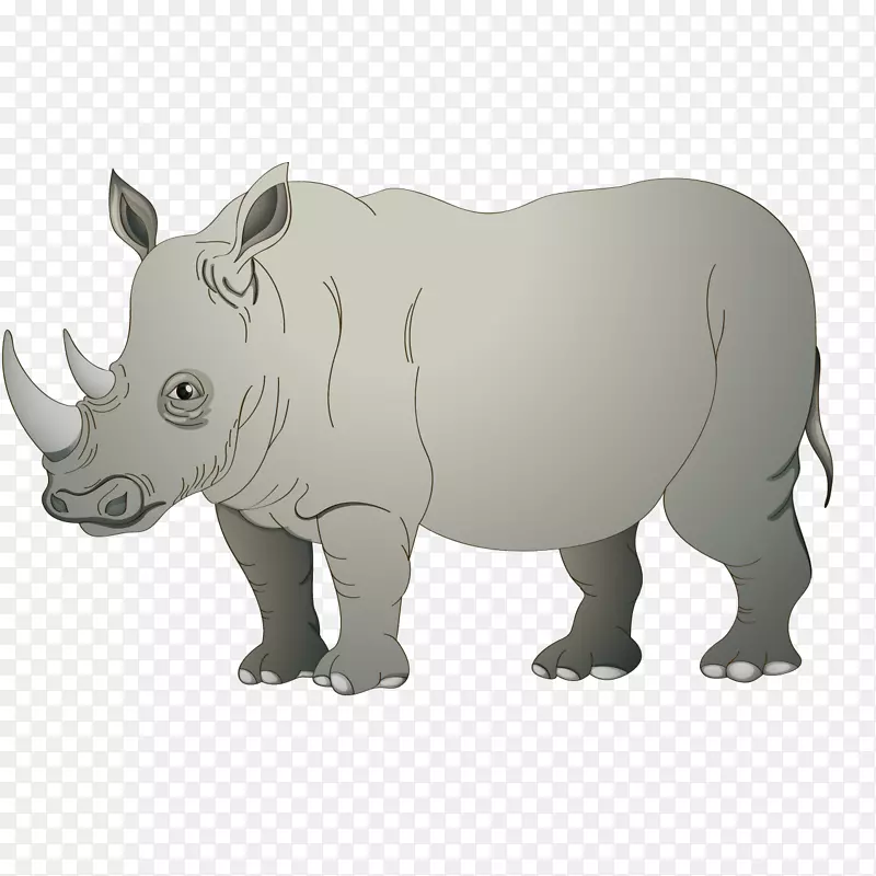 犀牛3D卡通-卡通犀牛