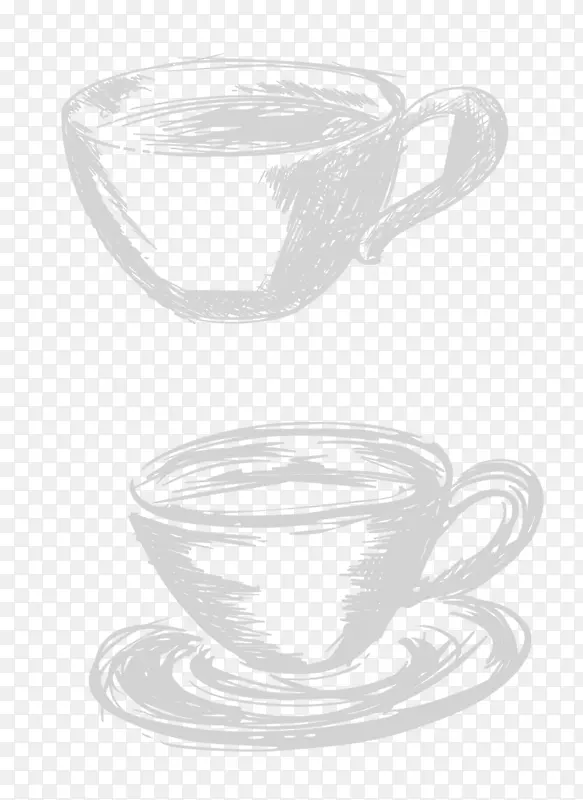 咖啡杯-粉笔画咖啡杯